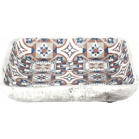 Bain d'oiseau à carreaux portugais - 26 x 26 x H 5,5 cm - Livraison gratuite