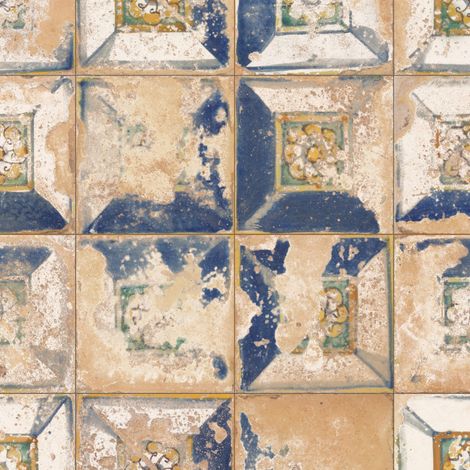 Carrelage Vintage Bleu Volubilis 45x45x0,95 cm Solvera - Sol et mur intérieur (vendu par carton de 1 m²) - RO'MA CARRELAGE (1/4)
