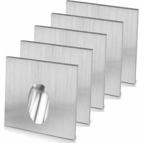 Ensemble de 5 spots encastrés carrés LED, 1W, aluminium, blanc chaud, pour porche, escalier, allée (1/5)