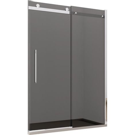 Porta Parete Doccia 110 cm 1 Anta Scorrevole in Cristallo Fumè 8mm H195 Bonussi Livia (1/5)