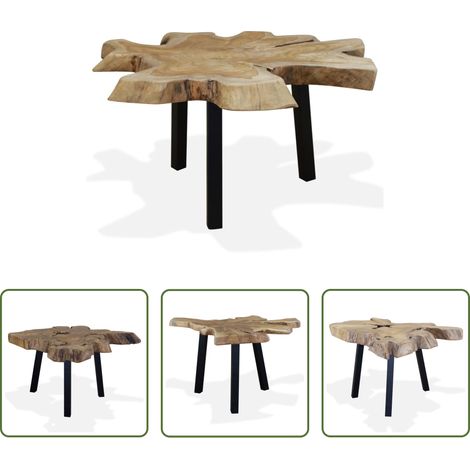 Table d'appoint - Table basse Teck authentique 80x70x38 cm (1/5)