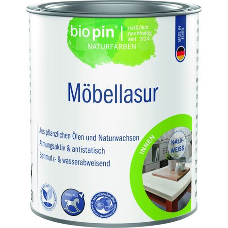 Biopin Möbellasur 375 ml kalkweiß Holzlasur