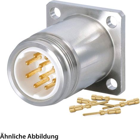 HUMMEL SET inkl. Kontakte M16 INOX Geräteteckverbinder, Crimpei. gerade Polzahl 3-pol., Stift Vorderwand - 1 Stück