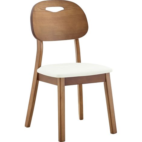CHICFURN Lotto di 2 sedie da sala da pranzo 95,5 x 35,5 x 54 cm legno bianco, senza tavolo (1/5)