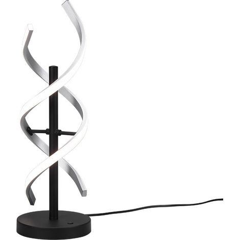SEQUENCE LAMPADA DA TAVOLO LED 20,5W 2600lm, 2300+3000+4000K SPIRALE METALLO ALLUMINIO E NERO CON REGOLAZIONE INTENSITA' E TEMPERATURA DI COLORE DELLA LUCE CON INTERRUTTORE TOUCH H. 48,5CM (1/5)