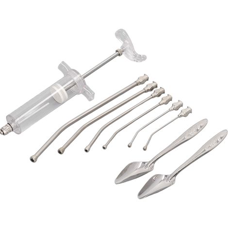 Tubes de seringue pour nourrir les oiseaux, en acier inoxydable sûr, mesure précise, nettoyage facile, kit de seringue manuelle pour nourrir les oiseaux (1/5)