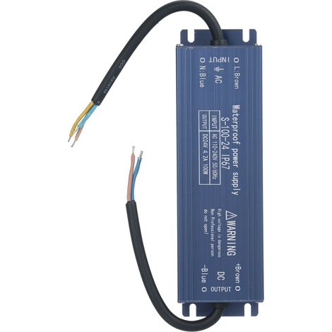 Alimentation LED étanche IP67, transformateur adaptateur secteur 110-240 V CA vers 24 V CC, 100 W, tension de sortie constante, pour ruban LED, caisson lumineux extérieur, enseigne lumineuse.