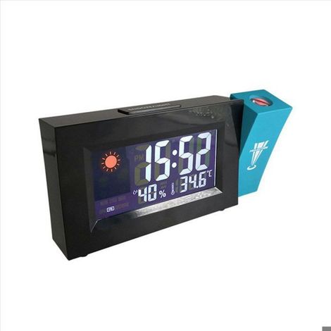 2X Projection Réveil Numérique Date Fonction Snooze Angle Réglable Rétro-éclairage Projecteur Horloge LED avec Projection de (1/5)