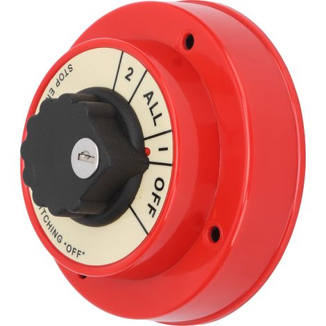 Sélecteur de batterie bateau 4 positions, panneau jaune plastique/métal, usage moyen, double batterie marine (1/5)