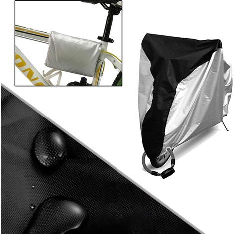 JSSEVN - Bike cover for 2 bikes - All-weather outdoor - Waterproof and breathable bike cover with 2 locking holes - Dustproof, rainproof, snowproof, and UV-resistant with storage bag (1/5)