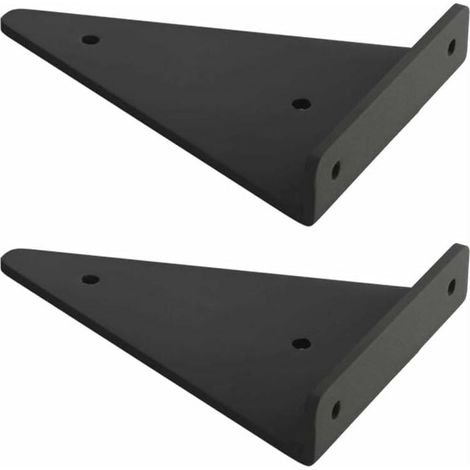 SABIR Support D'étagère en Triangle en Métal Flottant,Equerre Etagere Mural Aveugles Dissimulés,Chambre à Coucher Salon Salle de Bain Bricolage Décoration Support,2 Pièces (23x17cm/9.1x6.7in,black),de (1/4)