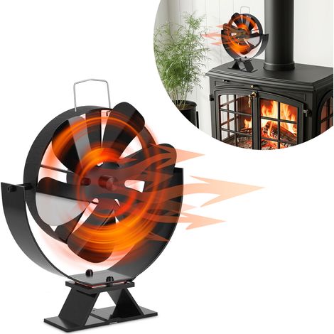 Jiubiaz Ventilateur thermoélectrique orientable pour cheminée, sans électricité, silencieux ≤ 25 dB, alliage d’aluminium (1/5)