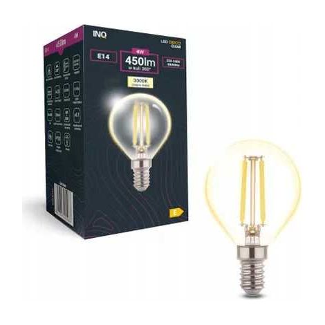 Bombilla LED de filamento G45 tipo bola E14 4W 3000K (1/3)