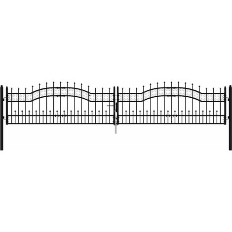 Maison Exclusive - Gartentor KAMPEN mit Speerspitze Schwarz 394,5