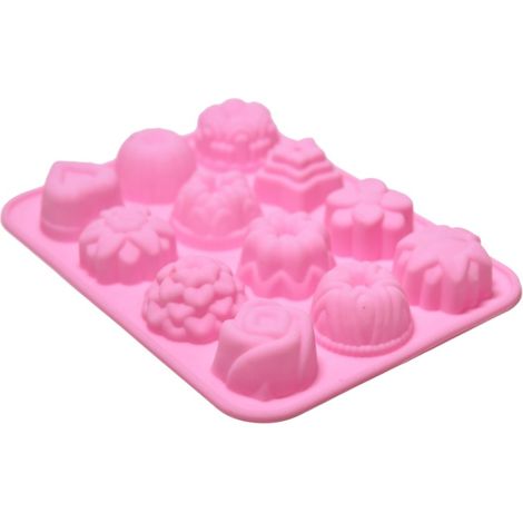 Moule En Silicone - Pour Savon Artisanal Et Pâtisserie - Résistant À La Chaleur Jusqu'à 230 °C - 12 Motifs Fleurs 3D - Lot De 2