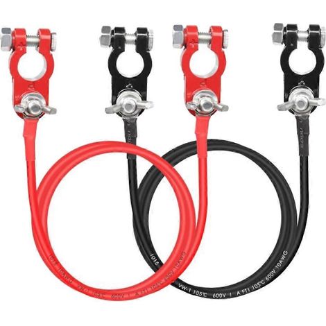 Câble de borne de batterie 10AWG, connecteur en alliage d'aluminium pour batterie automobile, marine, solaire, camping-car et moto (1/5)