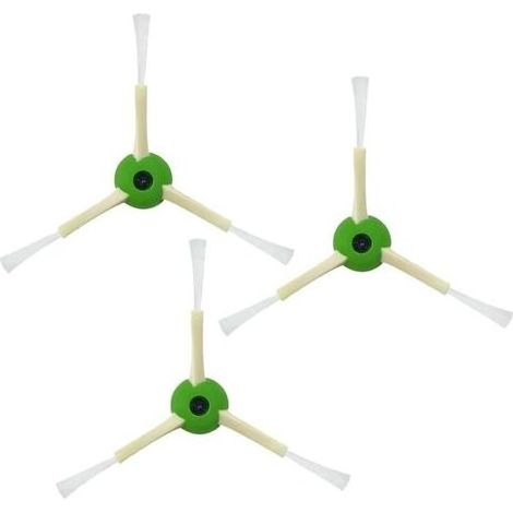 3X Brosse latérale de Remplacement et vis, Compatible avec iRobot. pour Roomba i3, i4, i5, i6, i6+, i7, i7+, i8, i8+, j7, j7+, E5, E6, E7 Couleur Verte et Blanche (1/2)