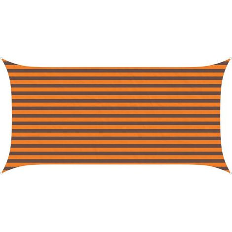 Voile d'ombrage orange-brun, 4 x 2 mètres, tissu Oxford 100% polyester. (1/5)