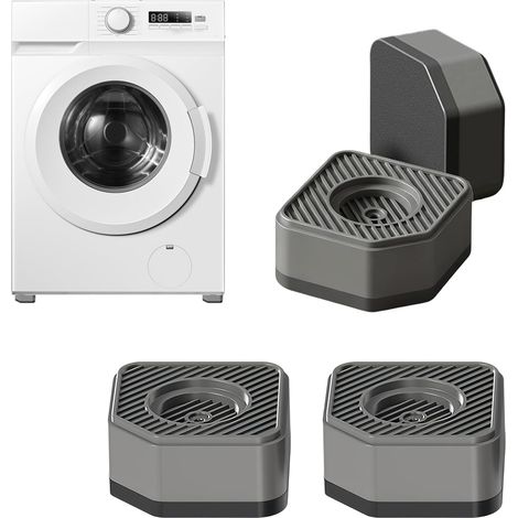 4 x Anti-Vibration Washing Machine Pads 4.5 cm Washing Machine Foot, Stackable Furniture Riser, Less Noisy, for Washing Machines, Refrigerators (1/5)