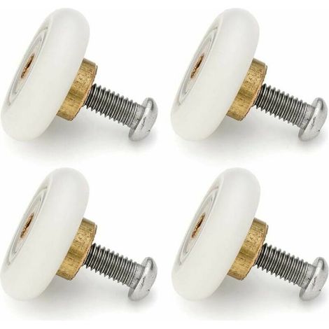 Set of 4 replacement rollers for sliding shower doors, 19 mm diameter (1/3)