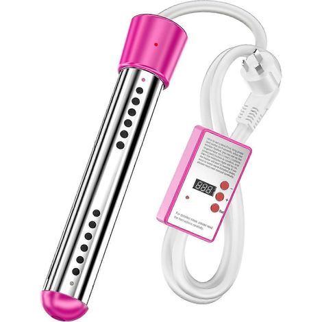 Elektrischer 3000-W-Tauchboiler für den Hausgebrauch, hohe Leistung, tauchfähig, für Schwimmbäder und Badewannen, mit Thermostat und automatischer Abschaltung – EU – Rosa