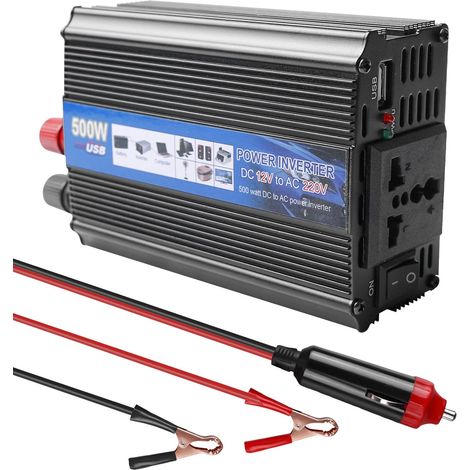 Onduleur 500 W DC 12 V vers 220 V, convertisseur de tension pour voiture, prise de courant, onduleur 12 V vers 220 V, prise allume-cigare de voiture, chargez votre ordinateur portable (1/5)