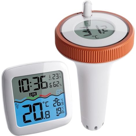 Thermomètre à Eau Thermomètre De Piscine Flottant Sans Fil, Étanche IP67, Testeur De Température D'eau Numérique For Piscine, Aquarium, Bain (1/5)