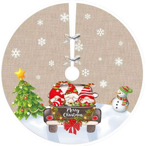 Christmas Tree Skirt - 90 Cm - Cloth Floor Mat Cover For Real And Artificial Trees - 1 Piece (1/5)