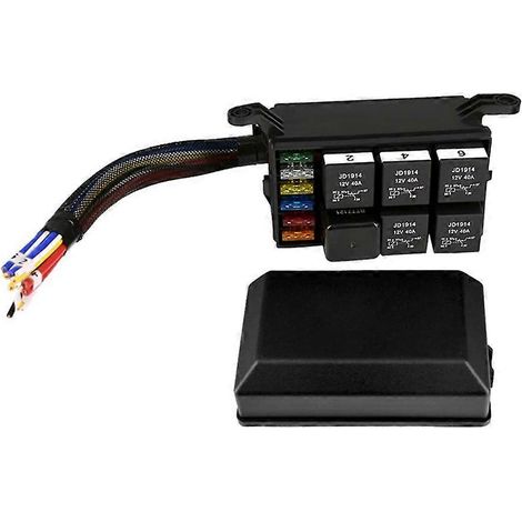 Boîte à fusibles et relais automobile 12 V, pré-câblée, bloc fusibles et relais étanche, kit universel (1/5)