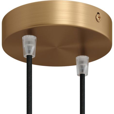 creative cables - Kit rosone cilindrico in Metallo a 2 Fori Smart - Compatibile con assistenti vocali - Conico, Bronzo Satinato