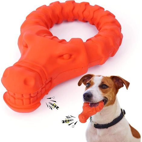 Jouets couineurs pour chiens presque indestructibles Jouets verts robustes Grand chien moyen Jouets à mâcher agressifs Jouets bâton Jouets pour chiens en forme de tête de taureau en caoutchouc naturel (1/5)