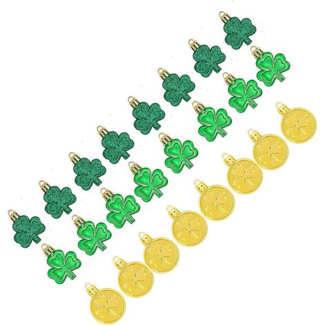 Kleeblatt-Ornament, Kleeblatt-Goldmünzen-Baumschmuck für den irischen Glückstag, Tischdekoration für Zuhause, Baum, Party, Hängedekoration, mehrfarbig (1/5)