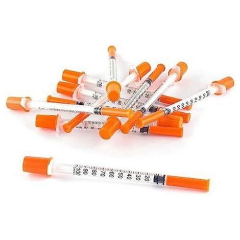1 ml/cc Spritze mit 30g 0.5 Zoll Nadel - Orange (30g-13 mm-100er Packung) (1/4)
