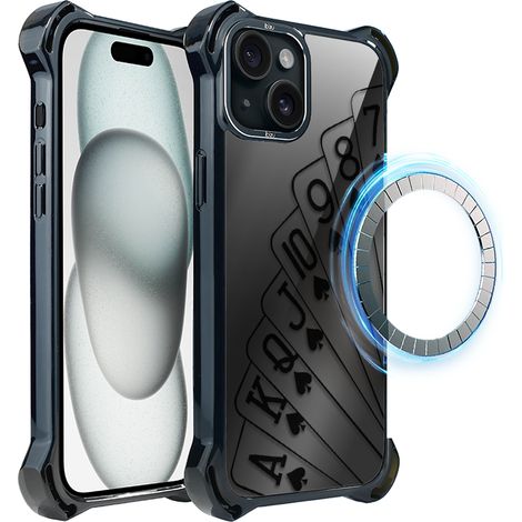 Hülle für iPhone 15 ibizu DropGuard Ultra mit MagSafe, Midnight, Spielkarten (1/5)