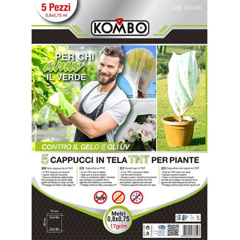 Telo cappuccio in TNT, confezione da 5pz, Misure 0, 8x0,75, 17g/m