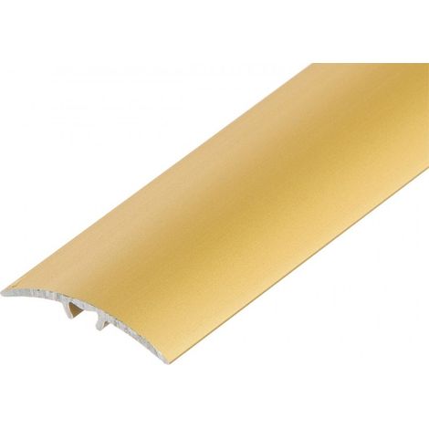 Barre de seuil aluminium doré 37mm x 1860mm – Résistante pour différences de niveau jusqu'à 8mm – Fixation par collage ou chevilles – Cezar