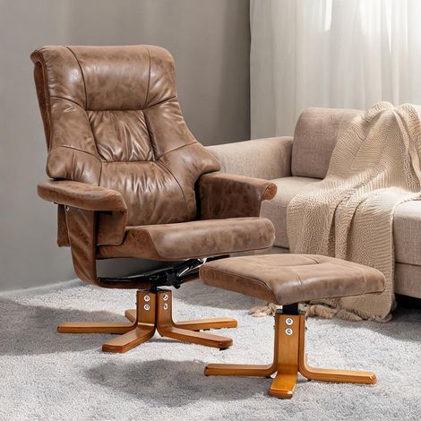 Fauteuil marron en microfibre 100 polyester 78 x 82,5 x 109 cm (1/5)