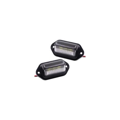 Lot de 2 feux de plaque d'immatriculation, 12 V, 6 LED, feu arrière pour camion, SUV, remorque, fourgonnette, éclairage de courtoisie, plafonnier et éclairage de chargement