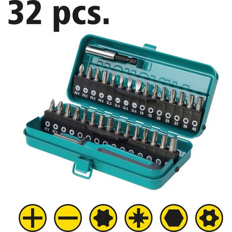 Wolfcraft - Bit-Box Schlitz / Kreuzschlitz (PH/PZ) / TORX® (T) / TORX® mit Bohrung / Innensechskant, 32-tlg. - 1388000 (1/5)