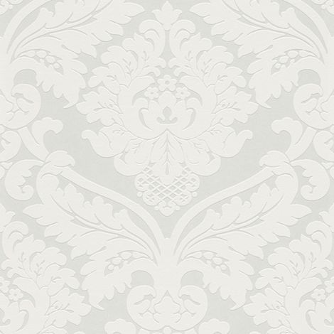 A.S. Creations – Papier peint baroque blanc intissé – Tapisserie moderne 10,05 x 0,53 m – Pour chambre, salon, couloir – Résistant à l'humidité (1/7)