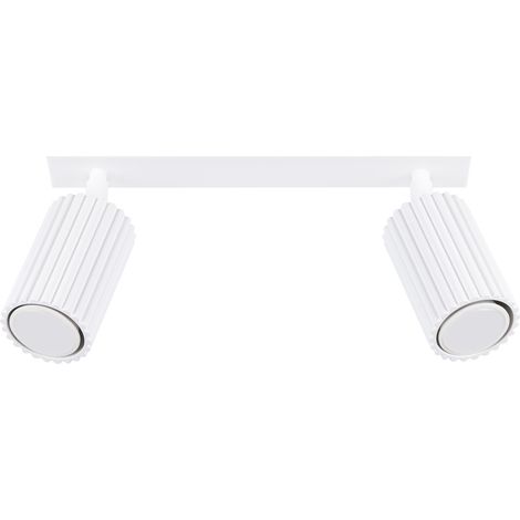 Lámpara de techo Karbon blanco aluminio 2xGU10 30cm Sollux (1/5)