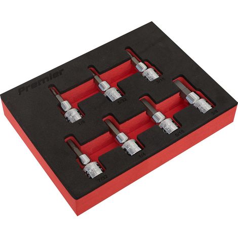 Sealey Premier Imperial Hex Socket Bit Set 3/8""Sq Drive 7pc AK6246