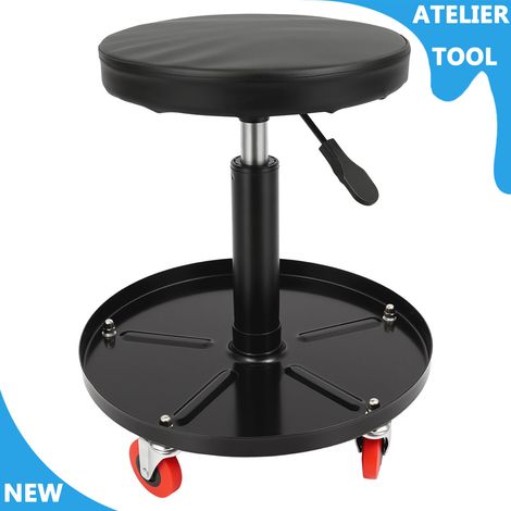 ATELIER Siège à rouleaux mécanique pneumatique à rouleaux réglable chaise roulante pivotante avec bac à outils (1/5)