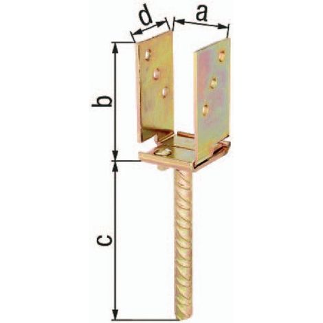 Base para poste en U ETA-10/0210 71-131x110x200x70mm TZN GAH (1/2)