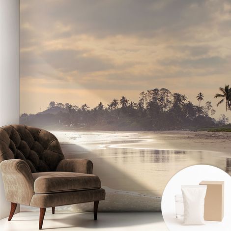 Carta Da Parati Con Design Moderno - Per Rinnovamento Rapido - Non-Woven - Per Interni Moderni Mattinata in spiaggia 250x250 cm (1/5)