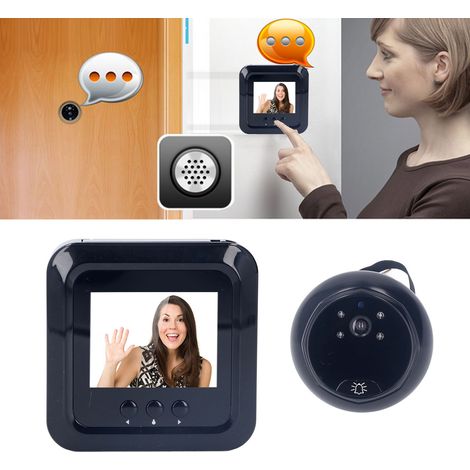 Caméra de judas de 2,4 pouces, 300 000 pixels, sonnette vidéo haute définition, caméra de surveillance de sécurité avec enregistrement photo et vidéo, judas intelligent. (1/5)