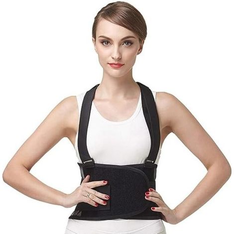 Ceinture Lombaire - Avec Bretelles Et Sangles De Compression - Pour Soutien Du Dos En Cas De Douleurs Ou Activités Physiques - Taille Réglable - 1 Pièce (1/4)
