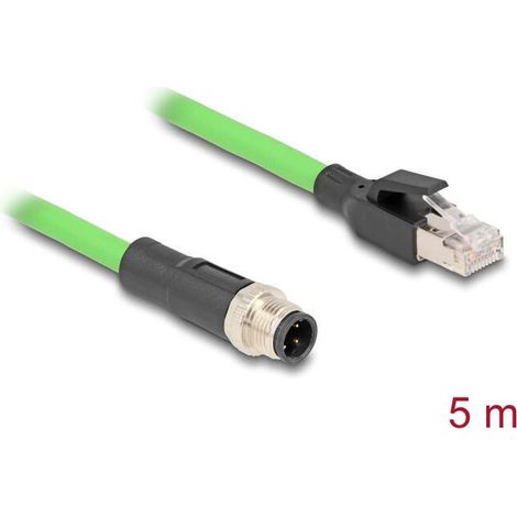 Delock 80429 cable m12 codificado d 4 pin macho a rj45 macho pur (tpu) 5 m (1/3)