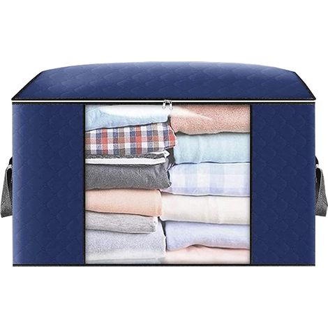 Sac De Rangement - Pour Vêtements Couvertures Oreillers - Fermeture Éclair Bidirectionnelle Fenêtre Transparente - Tissu Non Tissé À 3 Couches - 1 Pièce (1/5)