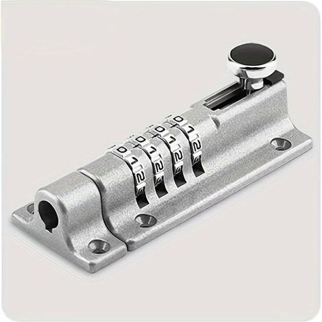 Cadenas à combinaison — Sécurité sans clé, code à 4 chiffres, revêtement en alliage de zinc résistant à la rouille, avec pêne coulissant (1/5)